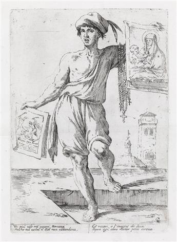 GIUSEPPE MARIA MITELLI Group of 17 etchings of street vendors from Di Bologna lArti per via.